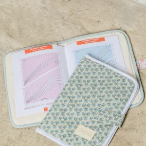 Portadocumentos geométrico azul