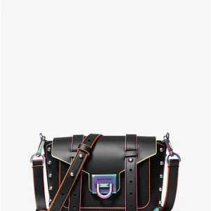 Cartera Michael Kors Manhattan Small Contrast-Trim Leather Black