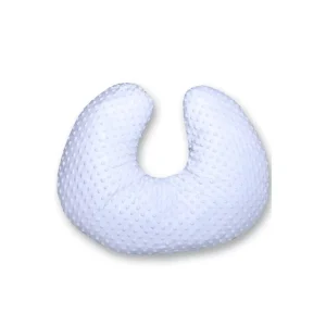 Almohada de lactancia de topitos azul celeste