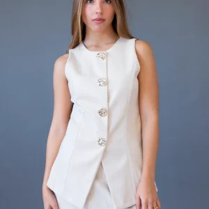 Chaleco antelina botones