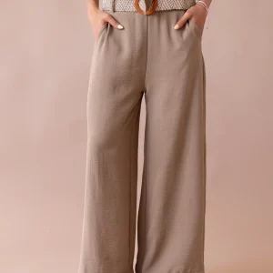 Pantalones fluidos cinturón