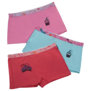 Paquete x3 de bóxer para niña en algodón