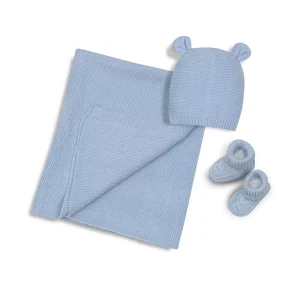 Set 3 piezas: toca, gorro y peucos Azul