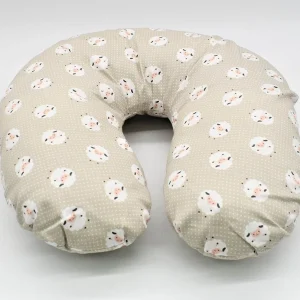 Almohada de lactancia beige estampado ovejas