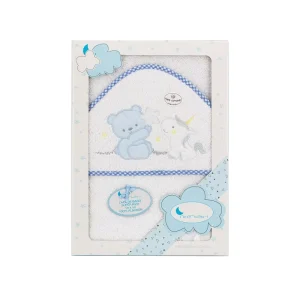 Capa de Baño Modelo Oso Unicornio Color Blanco-Azul