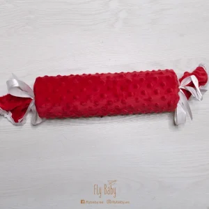 Cojín caramelo de topitos rojo