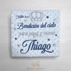 Manta para bebé azul | Bendición del cielo para papá y mamá