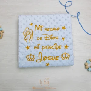Manta para bebé azul | Mi regalo de Dios mi príncipe
