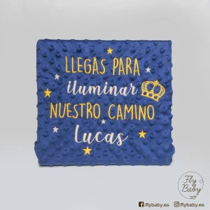 Manta para bebé azul añil | Llegas para iluminar nuestro camino