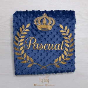Manta para bebé azul vaquero/ Nombre – COLECCIÓN DIAMOND