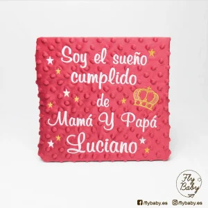 Manta para bebé roja | Soy el sueño cumplido de mamá y papá