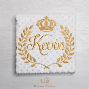 Manta para bebé blanca / nombre bordado – COLECCIÓN DIAMOND