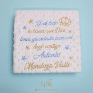 Manta para bebé blanca | Y así todo lo bueno que dios tenía guardado para mí llegó contigo