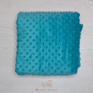 Manta para bebé de topitos Cian Oscuro