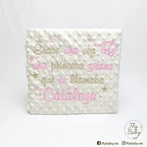 Manta para bebé beige| Érase una vez una princesa gitana que se llamaba