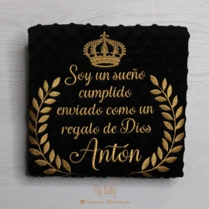 Manta para bebé – Soy un sueño cumplido enviado como un regalo de Dios – COLECCIÓN DIAMOND
