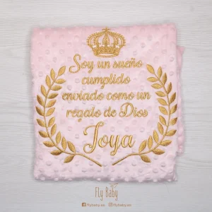 Manta para bebé rosa / Soy un sueño cumplido enviado como un regalo de dios – COLECCIÓN DIAMOND