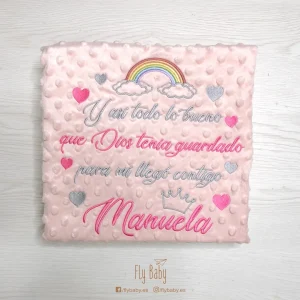 Manta para bebé rosa | Y así todo lo bueno que dios tenía guardado para mí llegó contigo