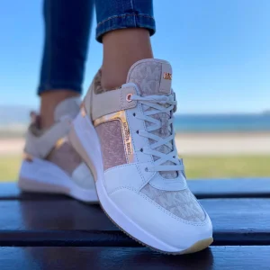 ZAPATILLAS MICHAEL KORS Georgie Color-Block Leather and Logo Jacquard Trainer